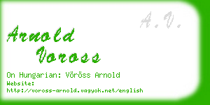 arnold voross business card