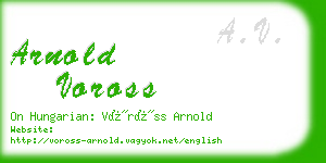 arnold voross business card